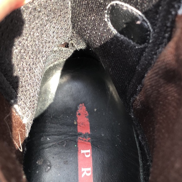 Prada Women’s Made In Italy Chunky Sole stretchy sides pull on rugged booties - Picture 13 of 15